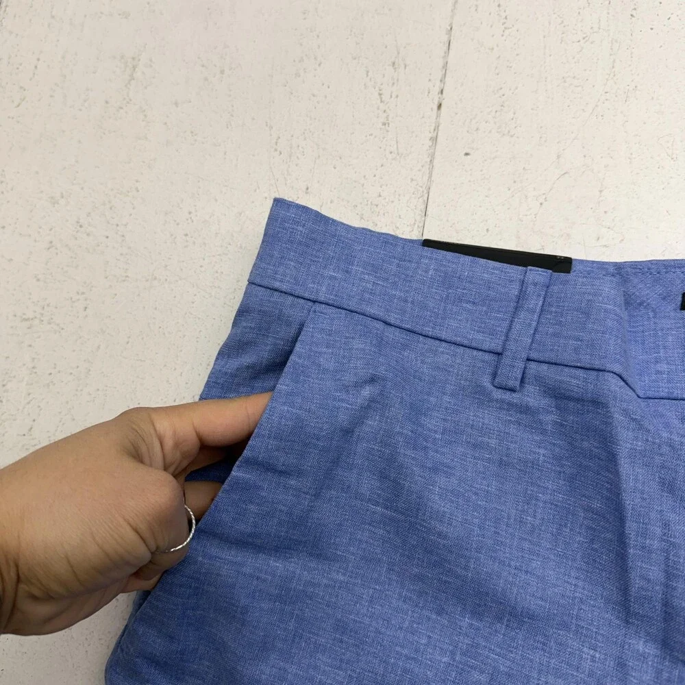 Banana Republic Shorts Mens 33 Blue Chino Core Temp Linen Blend 9 Inseam Casual